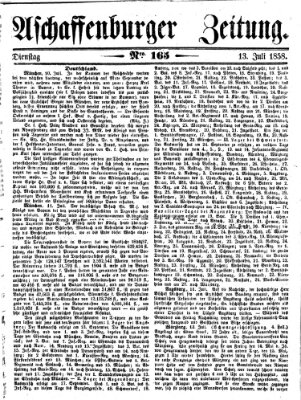 Aschaffenburger Zeitung Dienstag 13. Juli 1858