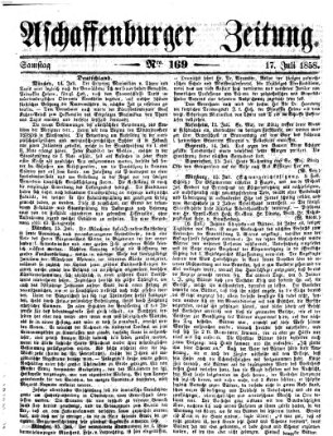 Aschaffenburger Zeitung Samstag 17. Juli 1858