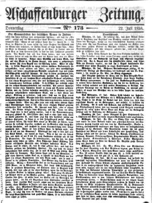 Aschaffenburger Zeitung Donnerstag 22. Juli 1858