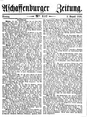 Aschaffenburger Zeitung Montag 2. August 1858