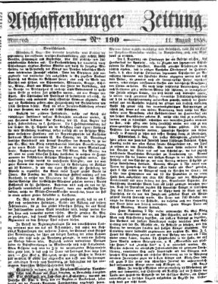 Aschaffenburger Zeitung Mittwoch 11. August 1858