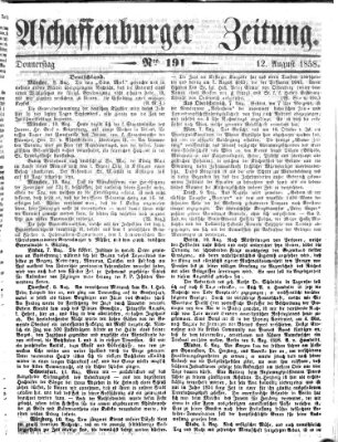 Aschaffenburger Zeitung Donnerstag 12. August 1858