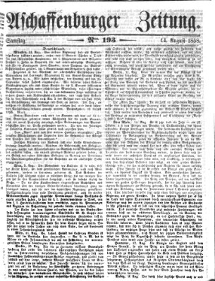 Aschaffenburger Zeitung Samstag 14. August 1858