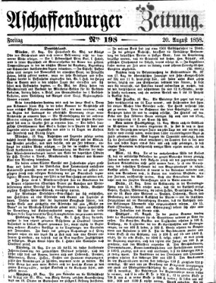 Aschaffenburger Zeitung Freitag 20. August 1858