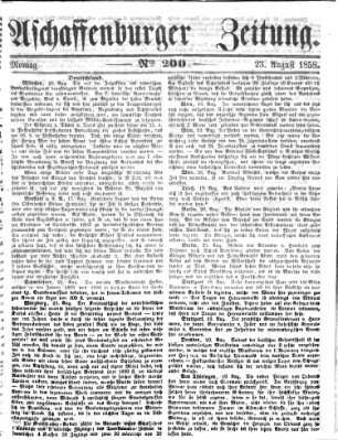 Aschaffenburger Zeitung Montag 23. August 1858