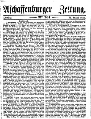 Aschaffenburger Zeitung Dienstag 24. August 1858