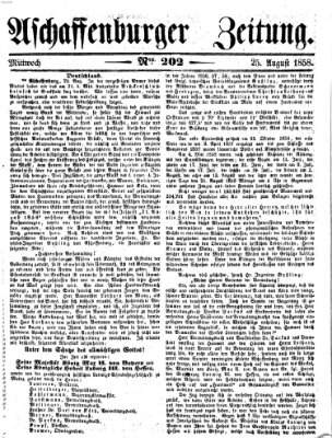 Aschaffenburger Zeitung Mittwoch 25. August 1858