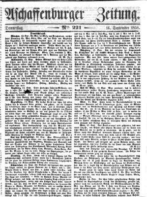 Aschaffenburger Zeitung Donnerstag 16. September 1858