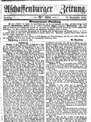 Aschaffenburger Zeitung Samstag 18. September 1858