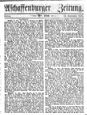 Aschaffenburger Zeitung Freitag 24. September 1858