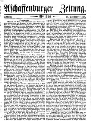 Aschaffenburger Zeitung Samstag 25. September 1858