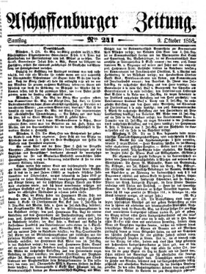 Aschaffenburger Zeitung Samstag 9. Oktober 1858