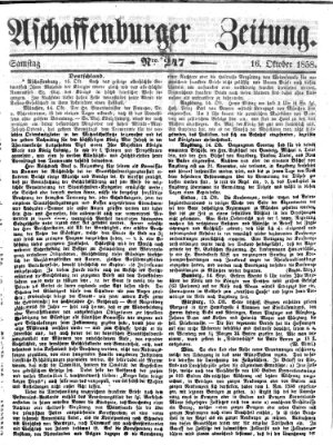 Aschaffenburger Zeitung Samstag 16. Oktober 1858