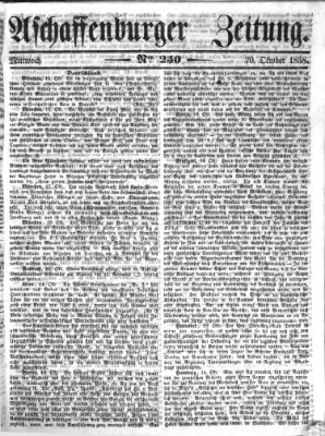 Aschaffenburger Zeitung Mittwoch 20. Oktober 1858