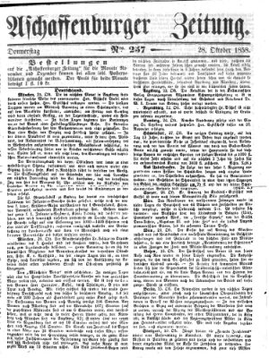 Aschaffenburger Zeitung Donnerstag 28. Oktober 1858