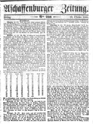 Aschaffenburger Zeitung Freitag 29. Oktober 1858