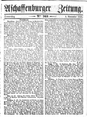 Aschaffenburger Zeitung Donnerstag 4. November 1858