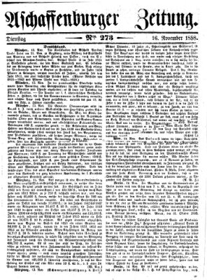 Aschaffenburger Zeitung Dienstag 16. November 1858