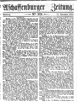 Aschaffenburger Zeitung Mittwoch 17. November 1858