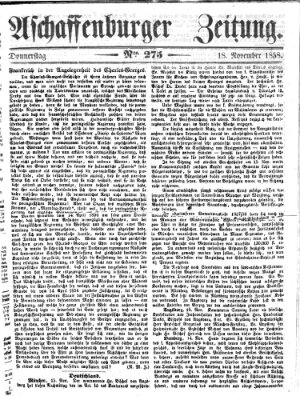 Aschaffenburger Zeitung Donnerstag 18. November 1858