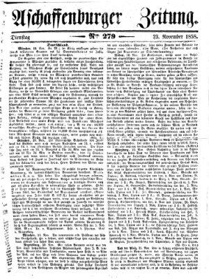 Aschaffenburger Zeitung Dienstag 23. November 1858