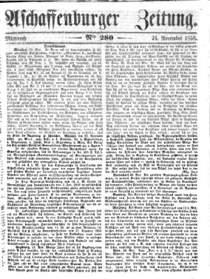 Aschaffenburger Zeitung Mittwoch 24. November 1858