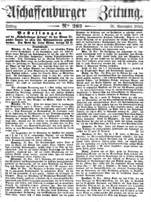 Aschaffenburger Zeitung Freitag 26. November 1858