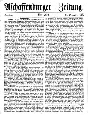 Aschaffenburger Zeitung Samstag 11. Dezember 1858