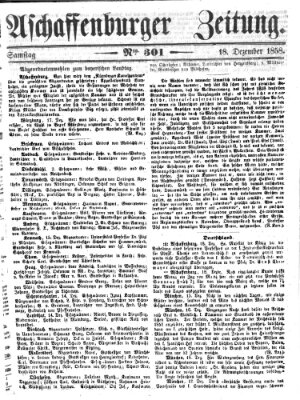 Aschaffenburger Zeitung Samstag 18. Dezember 1858