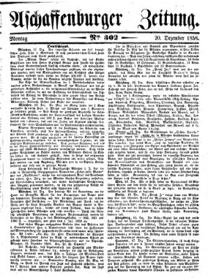 Aschaffenburger Zeitung Montag 20. Dezember 1858