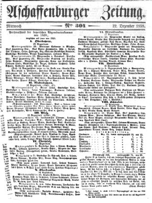 Aschaffenburger Zeitung Mittwoch 22. Dezember 1858