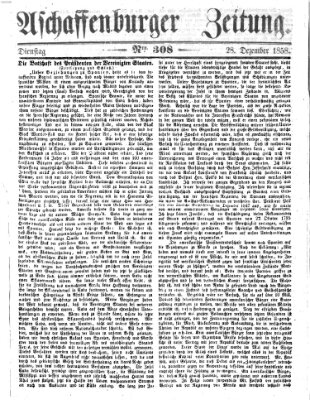 Aschaffenburger Zeitung Dienstag 28. Dezember 1858