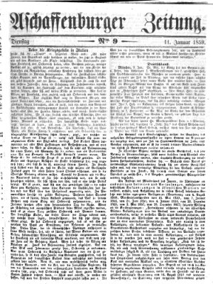 Aschaffenburger Zeitung Dienstag 11. Januar 1859