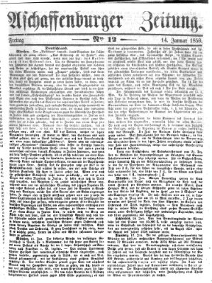 Aschaffenburger Zeitung Freitag 14. Januar 1859