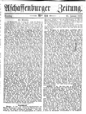 Aschaffenburger Zeitung Samstag 15. Januar 1859