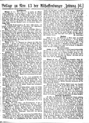 Aschaffenburger Zeitung Samstag 15. Januar 1859