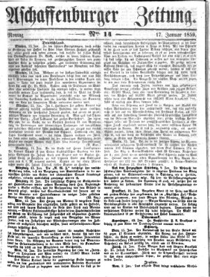 Aschaffenburger Zeitung Montag 17. Januar 1859