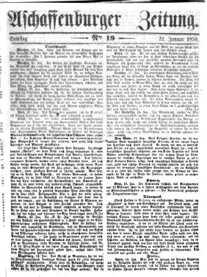 Aschaffenburger Zeitung Samstag 22. Januar 1859