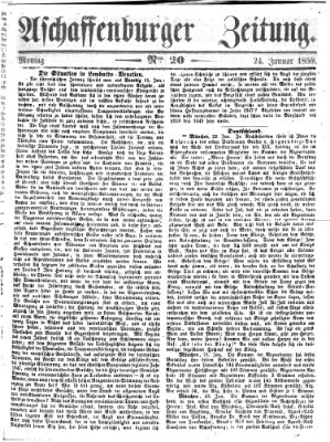 Aschaffenburger Zeitung Montag 24. Januar 1859