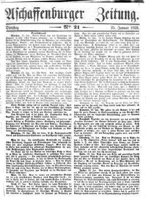 Aschaffenburger Zeitung Dienstag 25. Januar 1859