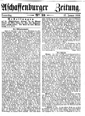 Aschaffenburger Zeitung Donnerstag 27. Januar 1859