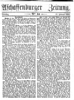 Aschaffenburger Zeitung Dienstag 22. Februar 1859