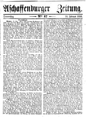 Aschaffenburger Zeitung Donnerstag 24. Februar 1859