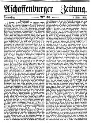 Aschaffenburger Zeitung Donnerstag 3. März 1859