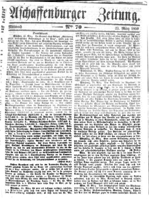 Aschaffenburger Zeitung Mittwoch 23. März 1859