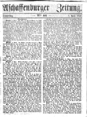 Aschaffenburger Zeitung Donnerstag 7. April 1859