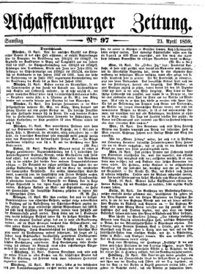 Aschaffenburger Zeitung Samstag 23. April 1859