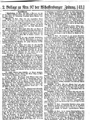 Aschaffenburger Zeitung Samstag 23. April 1859