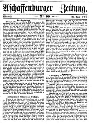 Aschaffenburger Zeitung Mittwoch 27. April 1859