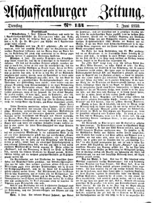 Aschaffenburger Zeitung Dienstag 7. Juni 1859